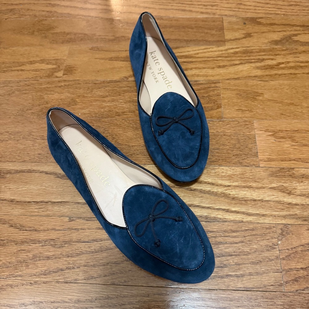 Kate Spade Navy Suede Loafers